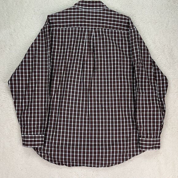 Brooks Brother Shirt Mens Large Red Check Button Long Sleeve Non Iron Cotton - Picture 6 of 6